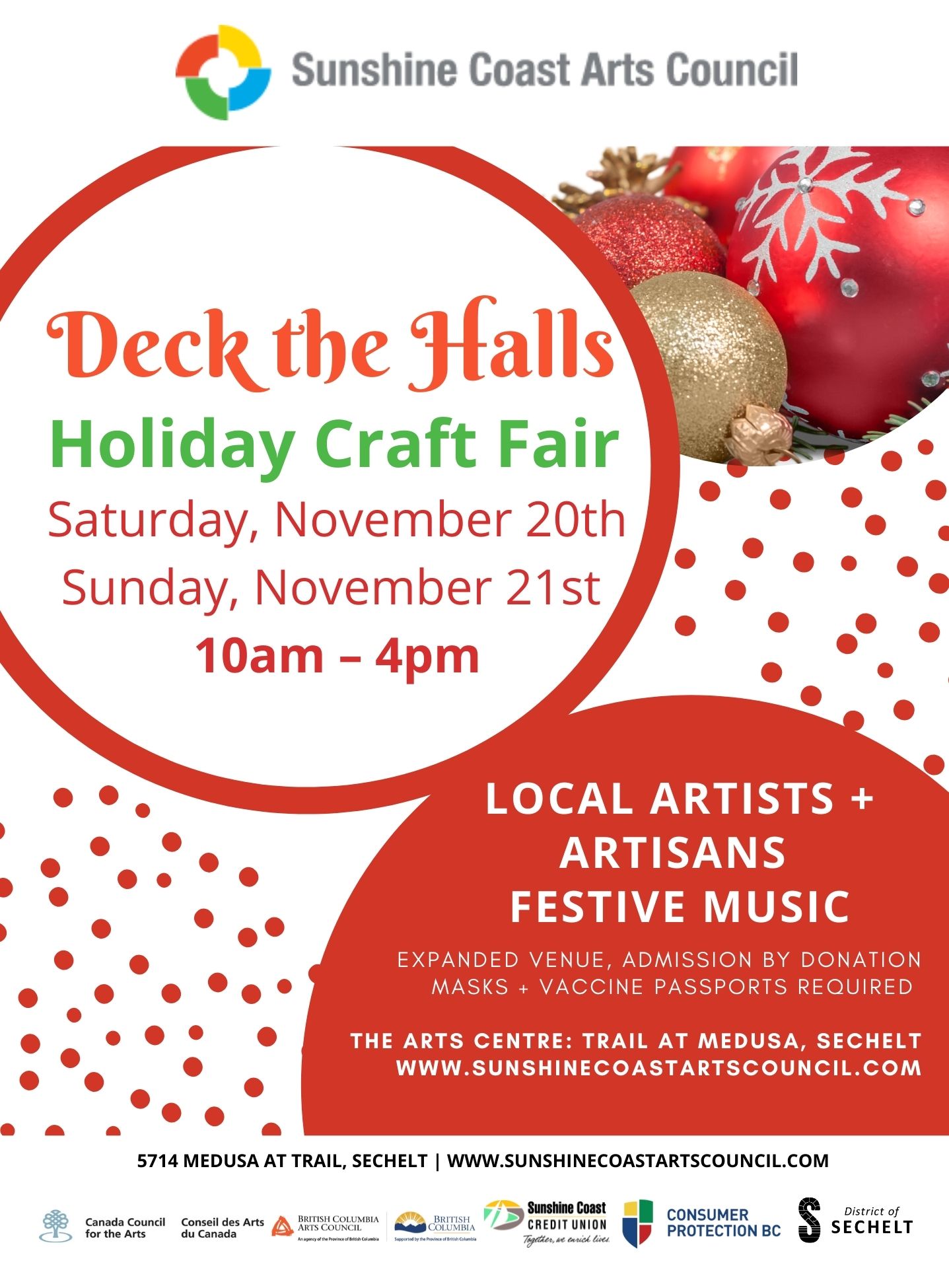 Deck the Halls Holiday Craft Fair! – Sunshine Coast Arts Council